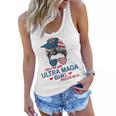 Yes Im An Ultra Maga Girl Proud Of It Usa Flag Messy Bun Women Flowy Tank