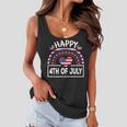 Happy 4Th Of July American Flag Rainbow Usa Funny Patriotic Women Flowy Tank