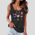 Red Wine And Blue 4Th Of July Red White Blue Wine Glasses Women Flowy Tank