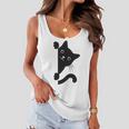 Black Cat Peeking Women Flowy Tank