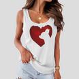 Chihuahua Shape With Red Heart Painting For Valentine Day Women Flowy Tank