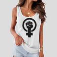 Feminist Raised Fist - Distressed Fitted Women Flowy Tank