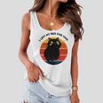 Funny Vintage Black Cat I Left My Bed For This Women Flowy Tank