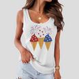 Memorial Day 4Th Of July Holiday Patriotic Ice Cream Women Flowy Tank