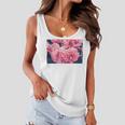 Pink Roses In Garden Women Flowy Tank