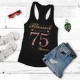 Blessed By God For 75 Years Old 75Th Birthday Party  Women Flowy Tank