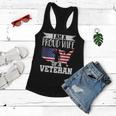 Proud Wife Of Veteran Nothing Scares Patriotic Veterans Day  Women Flowy Tank