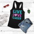 Live Love Cheer Funny Cheerleading Lover Quote Cheerleader V2 Women Flowy Tank