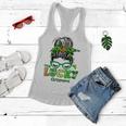 One Lucky Grammy Messy Bun Leopard St Patricks Day Women Flowy Tank