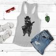 Raccoon Wielding Ukulele Women Flowy Tank