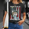 4Th Of July Proud To Be An Americat Us American Flag Cat Unisex T-Shirt Gifts for Her