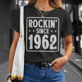 60Th Birthday Vintage Hard Rock Rockin Since 1962 Unisex T-Shirt Gifts for Her