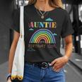 Auntie Of The Birthday Girl Rainbow Theme Matching Family Unisex T-Shirt Gifts for Her