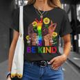 Be Kind Sign Language Hand Talking Lgbtq Flag Gay Pride Unisex T-Shirt Gifts for Her