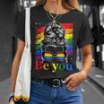 Be You Pride Lgbtq Gay Lgbt Ally Rainbow Flag Woman Face Unisex T-Shirt Gifts for Her