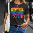 Bee Bee Bee Yourself Butterfly Gay Pride Lgbtq Funny Rainbow Bee Bee V4 Unisex T-Shirt Gifts for Her
