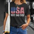 Best Dad Ever With Us American Flag Awesome Dads Family Unisex T-Shirt Gifts for Her
