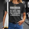 Best Engineer Art For Men Women Humor Engineering Lovers Raglan Baseball Tee Unisex T-Shirt Gifts for Her