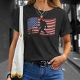 Bigfoot American Flag Sasquatch 4Th July Gift Unisex T-Shirt Gifts for Her