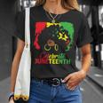 Black Women Messy Bun Juneteenth Celebrate Indepedence Day Unisex T-Shirt Gifts for Her