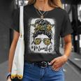 Bleached Mom Life Sunflower Mom Life Leopard Messy Bun T-shirt Gifts for Her