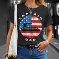 Captain Dad Pontoon Boat Retro Us Flag 4Th Of July Boating Zip Unisex T-Shirt Gifts for Her