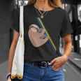 Cute Sloth Design - New Sloth Climbing A Rainbow Unisex T-Shirt Gifts for Her