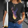 Deer Groovy Stripes Deer Head Unisex T-Shirt Gifts for Her