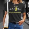 Ewings Sarcoma Awareness Heartbeat Yellow Ribbon Ewings Sarcoma Ewings Sarcoma Awareness Unisex T-Shirt Gifts for Her