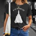 F-14 Tomcat Military Fighter Jet Design On Front And Back Unisex T-Shirt Gifts for Her