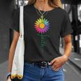 Faith Cross Flower Rainbow Christian Gift Unisex T-Shirt Gifts for Her
