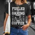 Fueled By Gaming And Coffee Video Gamer Gaming Unisex T-Shirt Gifts for Her
