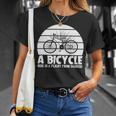 Funny Bicycle I Ride Fun Hobby Race Quote A Bicycle Ride Is A Flight From Sadness Unisex T-Shirt Gifts for Her