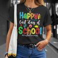 Funny Happy Last Day Of School Hello Summer Multicolored Unisex T-Shirt Gifts for Her