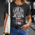 Girl Who Loves Her Mama Jesus And America 4Th Of July Unisex T-Shirt Gifts for Her