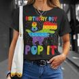 Happy 8Th Pop It Birthday Boy Dinosaur 8 Years Old Bday Unisex T-Shirt Gifts for Her