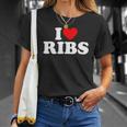 I Love Ribs I Heart Ribs Food Lover Unisex T-Shirt Gifts for Her