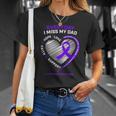 In Memory Dad Purple Alzheimers Awareness Unisex T-Shirt Gifts for Her