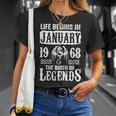 January 1968 Birthday Life Begins In January 1968 T-Shirt Gifts for Her
