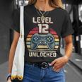 Level 12 Unlocked Video Game 12Th Birthday Gamer Boys V5 Unisex T-Shirt Gifts for Her