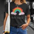 Math Teacher With Rainbow Design Unisex T-Shirt Gifts for Her