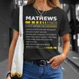 Mathews Name Mathews Facts T-Shirt Gifts for Her