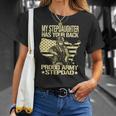 Mens My Stepdaughter Has Your Back - Proud Army Stepdad Dad Gift Unisex T-Shirt Gifts for Her