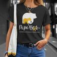 Mens Papa Bear Gold Ribbon Childhood Cancer Awareness Unisex T-Shirt Gifts for Her