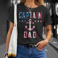 Mens Patriotic Captain Dad American Flag Boat Owner 4Th Of July Unisex T-Shirt Gifts for Her