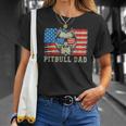 Mens Pitbull Dad American Pit Bull Dog Us Flag 4Th Of July Unisex T-Shirt Gifts for Her