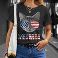 Meowica Funny Cat Patriotic Usa Shirt American Flag 544 Trending Shirt Unisex T-Shirt Gifts for Her