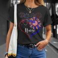 Patriotic Nurse 4Th Of July American Flag Sunflower Love Unisex T-Shirt Gifts for Her