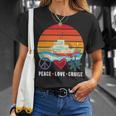 Peace Love Cruising Family Cruise Vacation Matching Gift V2 Unisex T-Shirt Gifts for Her