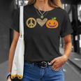 Peace Love Pumpkin Peace Love Halloween Funny Halloween Leopard Heart Pumpkin For Halloween Unisex T-Shirt Gifts for Her